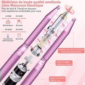 Lime Ongle Electrique Professionnel,NAILGIRLS Ponceuse Pour Ongles Électrique portable kit de manucure et pédicure électrique