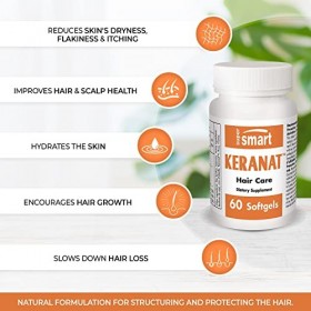 Keranat ™ - Santé des Cheveux et du Cuir Chevelu - Anti-Chute - Enrichi en Zinc et en Biotine Vitamine B8 - Aide à Mainteni