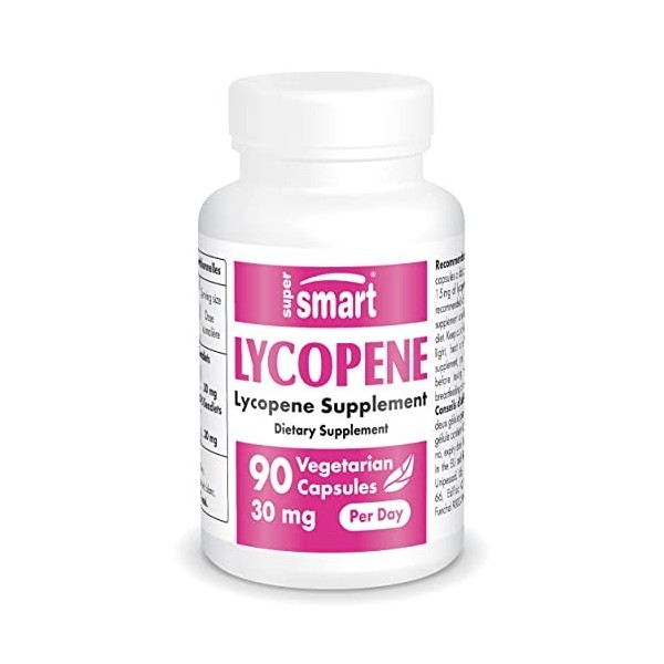 Lycopene 30mg - Anti Stress Oxydatif - Extrait de Lycopène de Tomate Concentré à 10% - Vitamine E - Contribue à la Santé de l