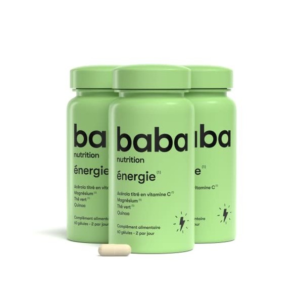 Baba Nutrition Énergie Boost Compléments Alimentaire l Anti-Fatigue Et Immunité Naturelle l Acérola Vitamine C Naturelle , M