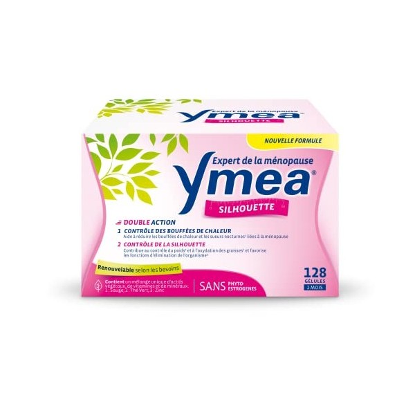 Ymea Silhouette - Complément Alimentaire ménopause - actifs végétaux, vitamines et minéraux - contrôle des bouffées de chaleu