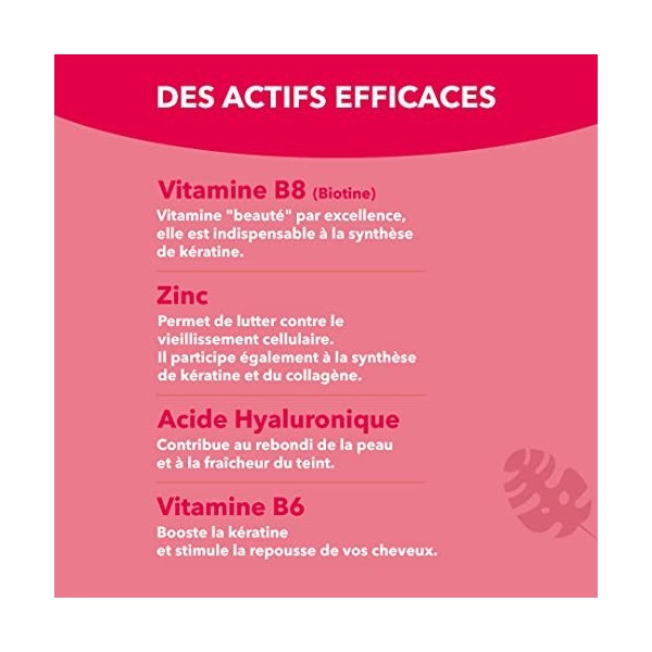 mium LAB - x3 Compléments Alimentaire Beauté en Doypack - Gummies Pousse Cheveux - Arôme Naturel et Végan - 42 Gommes de Frui