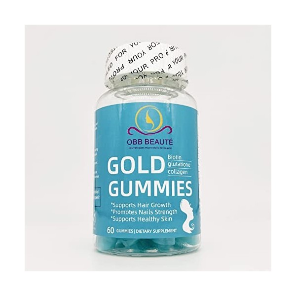 Gummies GOLD OBB BEAUTÉ 60 GUMMIES collagène, acide hyaluronique, glutathione, biotine, kératine coenzyme Q10, vitamine C 