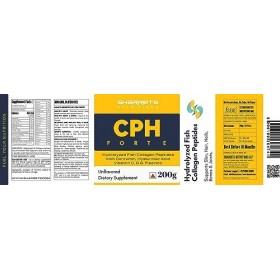 Green Velly Indian Sharrets CPH FORTE 200g, Fish Collagen Supplements for Skin Bones Joints with Curcumin Piperine, HA, Vitam