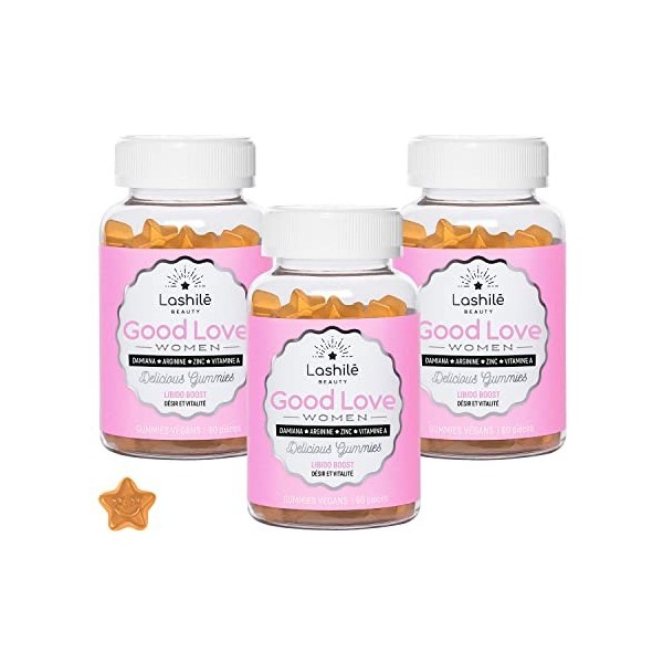 LASHILÉ BEAUTY - Compléments Alimentaires - Libido Boost Femme - Good Love Women - Cure 3 mois - 3 x 60 Gummies - Fabrication