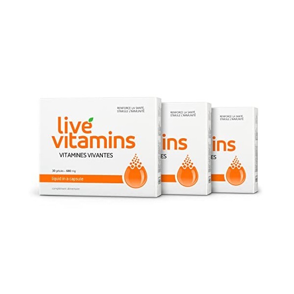 Live Vitamins – les seules « vitamines vivantes » : substances bio-actives + absorption efficiente - effet immédiat Lot de 3