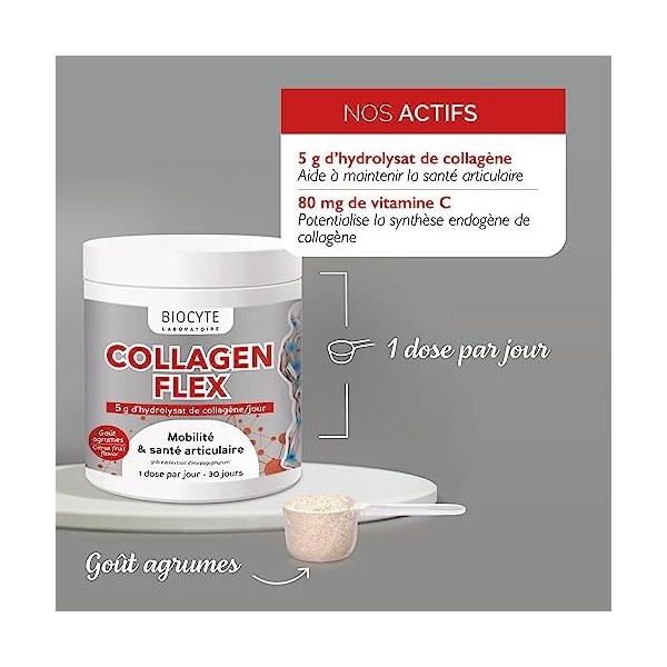 Collagen Flex - Complément Alimentaire Bien-Être des Articulations - Hydrolysat de Collagène, Extrait dHarpagophytum et Vita