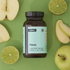 GIMMY Vitamines pour la concentration avec Ashwagandha, L-Tyrosine, Acide Folique, Vitamine B6, Ginseng et Vitamine B12-100% 