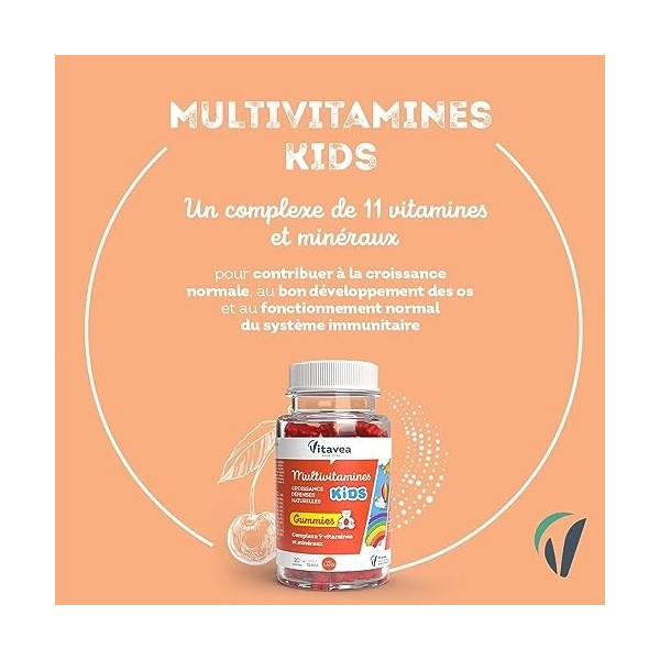 Vitavea - Multivitamines Kids Gummies - Complément Alimentaire Croissance Défenses Naturelles - Vitamine C, Vitamine D, Iode,