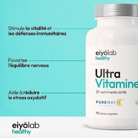 UltraVitamines HT | Multivitamines et Minéraux 27 Nutriments Bio-actifs | Formule Antioxydante Unique | 6 Ingrédients Breveté