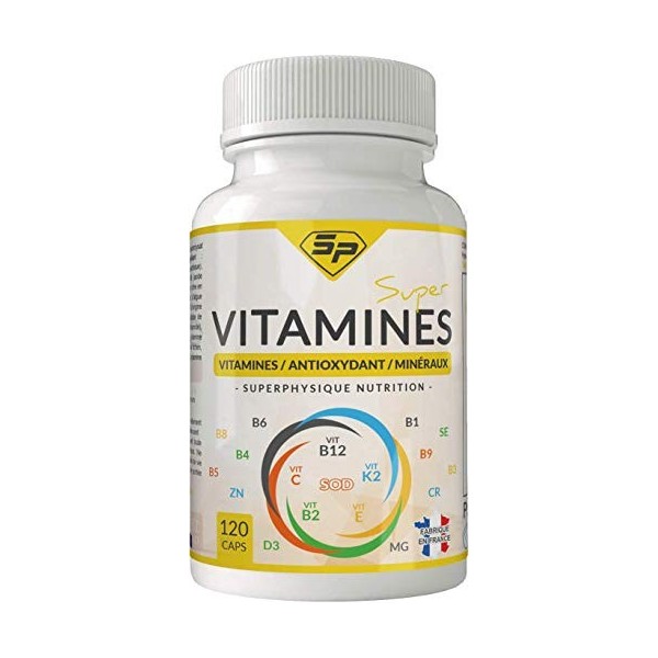 SUPER VITAMINES • 19 MICRO-NUTRIMENTS ESSENTIELS • Formes BIO-DISPONIBLES • Pour homme et femme • MADE IN FRANCE • Pour 2 MOI