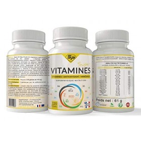 SUPER VITAMINES • 19 MICRO-NUTRIMENTS ESSENTIELS • Formes BIO-DISPONIBLES • Pour homme et femme • MADE IN FRANCE • Pour 2 MOI