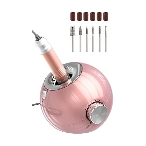 Delanie Ponceuse pour Ongles Professionnel Electrique 35000RPM Portable pour Manucure/Pédicure avec 6 Embouts pour Retirer Ge