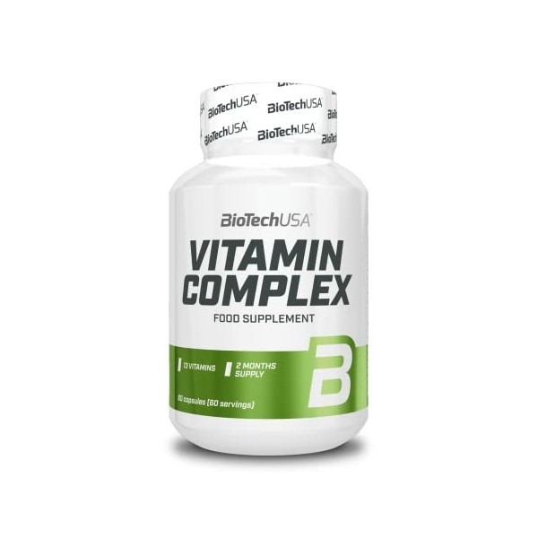 BioTechUSA Vitamin Complex, Capsule de complément alimentaire avec une teneur optimale en multivitamines et en minéraux, 60 c