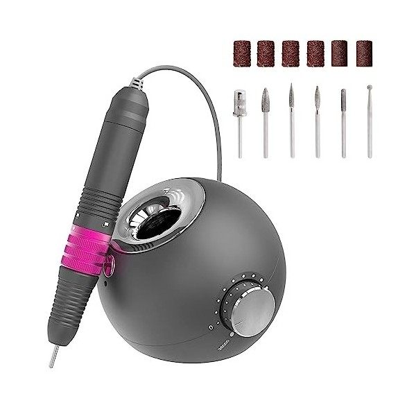 Delanie Ponceuse pour Ongles Professionnel Electrique 35000RPM Portable pour Manucure/Pédicure avec 6 Embouts pour Retirer Ge