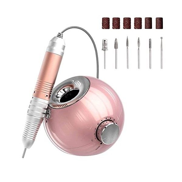 Delanie Ponceuse pour Ongles Professionnel Electrique 35000RPM Portable pour Manucure/Pédicure avec 6 Embouts pour Retirer Ge