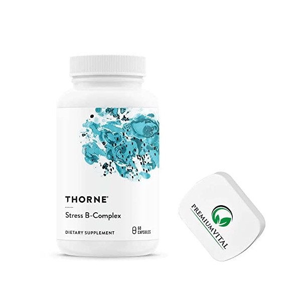 PremiumVital, Thorne Research, Stress B-Complex, 60 Capsules végétaliennes, avec Pilulier Pratique, Testé en Laboratoire, San