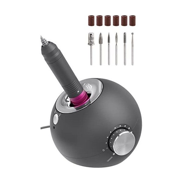 Delanie Ponceuse pour Ongles Professionnel Electrique 35000RPM Portable pour Manucure/Pédicure avec 6 Embouts pour Retirer Ge