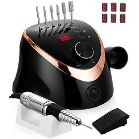 Ponceuse Pour Ongles électrique Limes a Ongles Ponceuse 35000RPM Fraises à ongles Kit de Manucure Pédicure pour gel ou acryli