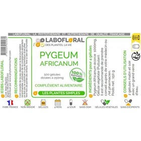 Pygeum Africanum Labofloral 500 gélules dosées à 250 mg - Complément alimentaire - Prostate - Fabriqué en france