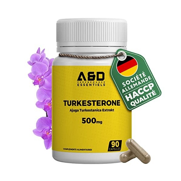 Turkesterone 500mg Hautement dosé pour un développement musculaire maximal | 90 capsules | 10% standardisé | Végétalien & San