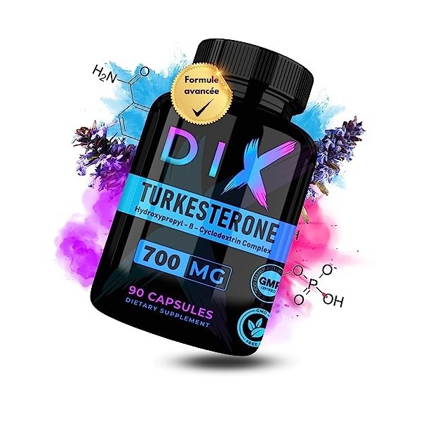 TURKESTERONE 700MG 90 Capsule | 25% Standardisé | Forme Avancée | Absorption Optimale | Vegan & Sans gluten |Testé & controlé