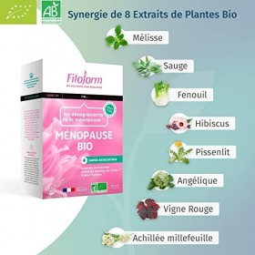 Fitoform - Ménopause Bio - Synergie de 8 Plantes Contre les Bouffées de Chaleur & pour lHumeur - Fenouil, Sauge, Mélisse, Vi
