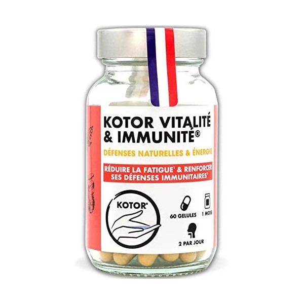 KOTOR VITALITÉ IMMUNITÉ | Booster de Défenses Immunitaires | Complément 100% Naturel | Ginseng Rouge + Magnésium + Zinc + Vit