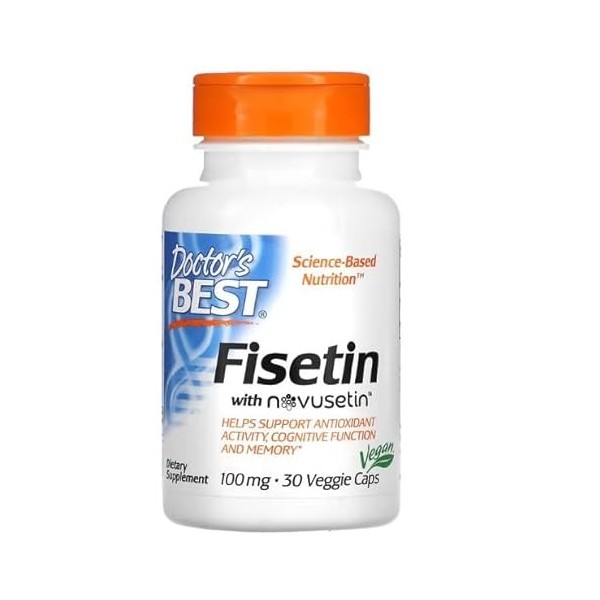 Doctors Best Fisetin avec Novusetin, 30 Capsules Antioxydant Santé Cellulaire