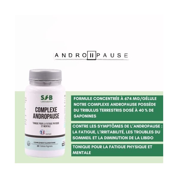 SFB Laboratoires - Complexe Andropause - Contre les Symptômes de lAndropause - Pour Homme - Lutte contre la Fatigue Physique