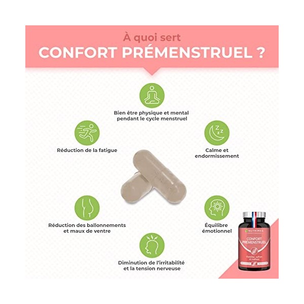 Confort Prémenstruel - Apaise le Syndrome Prémenstruel et les Règles Douloureuses - Mélisse, Gattilier & Safran Breveté Safr’