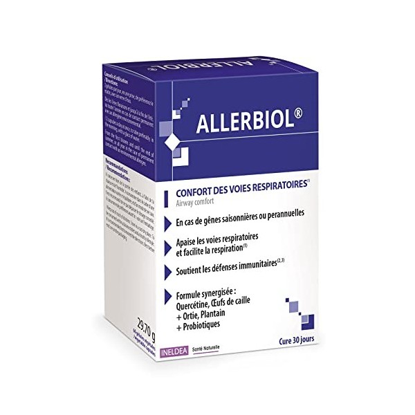 INELDEA SANTE NATURELLE - Allerbiol - Complément alimentaire - Aide à préserver le confort respiratoire et à faciliter la res