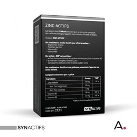 ARAGAN - Synactifs - Zincactifs - Complément Alimentaire Immunité et Peau - Zinc, Vitamines B5 et B6-120 gélules - 2 mois de 