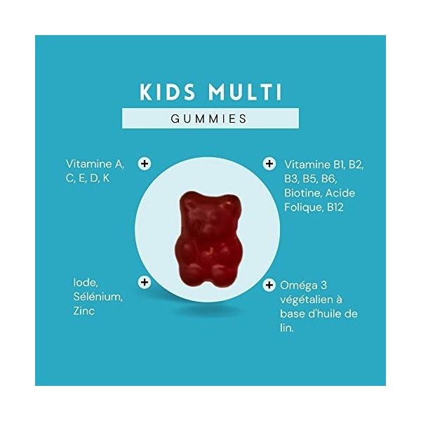 Gumtamin Gummies multivitaminés pour enfants - Alternative hautement dosée aux comprimés et capsules - 18 vitamines et minéra