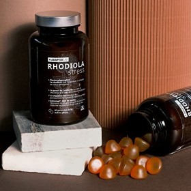 AdaptivLAB Rhodiola Rosea Stress Resist Anxiété Fatigue et Relaxation Gummies 60 Arôme Pêche Pavot de Californie et Vitamin B