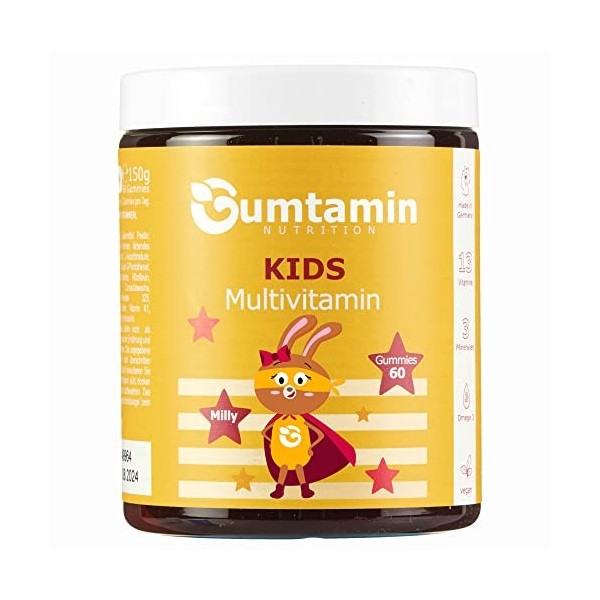 Gumtamin Gummies multivitaminés pour enfants - Alternative hautement dosée aux comprimés et capsules - 18 vitamines et minéra