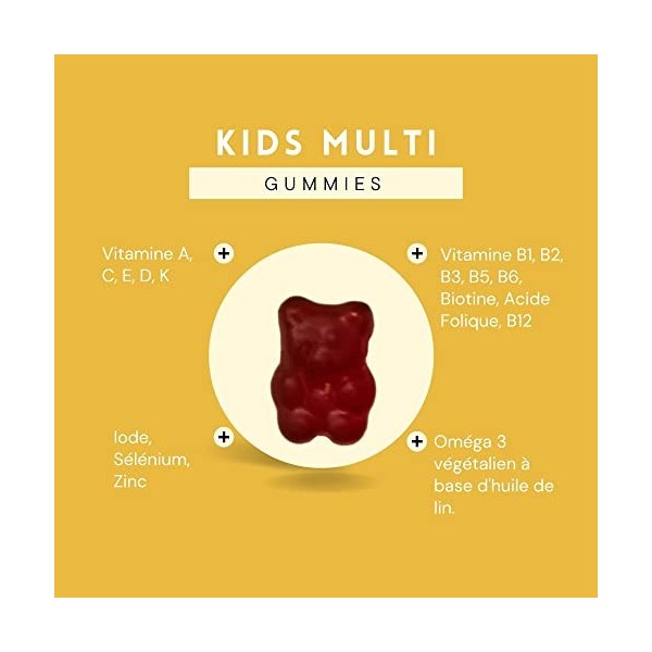 Gumtamin Gummies multivitaminés pour enfants - Alternative hautement dosée aux comprimés et capsules - 18 vitamines et minéra