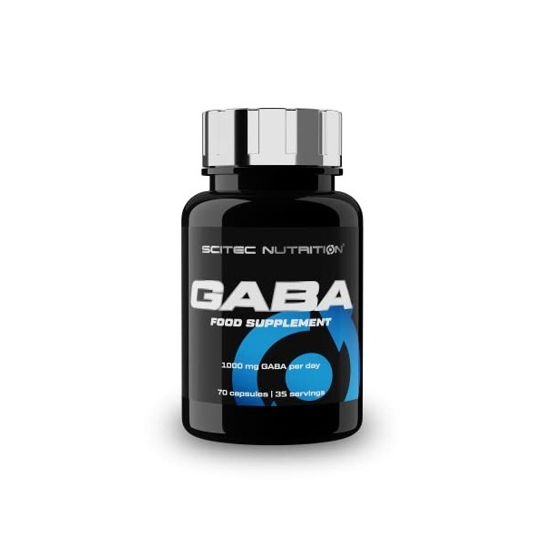 Scitec Nutrition GABA, Complément alimentaire sous forme de gélules avec de lacide gamma-aminobutyrique, 70 gélules