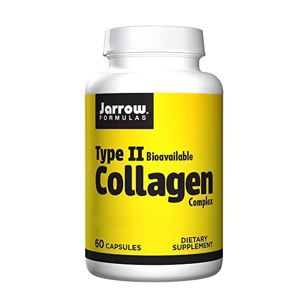 Jarrow Formulas, Type II Collagen Complex Collagène de Type 2 , 60 Capsules, Testé en Laboratoire, Sans Gluten, Sans Soja, S