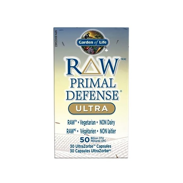 Garden of Life Raw Primal Defense Ultra Probiotics 30 Capsules Végétariennes Ultrazorbe