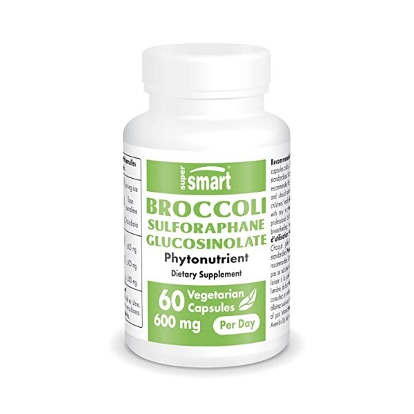 Broccoli Sulforaphane Glucosinolate - Favorise la Santé Digestive - Détoxifiant - Extrait de Brocoli Standardisé à 10% de Sul