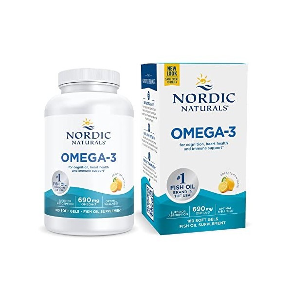 Nordic Naturals Omega-3, 690mg Lemon - 180 softgels