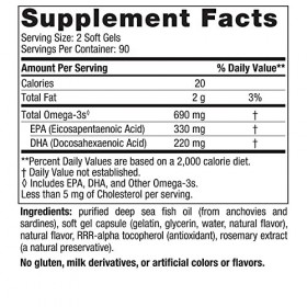 Nordic Naturals Omega-3, 690mg Lemon - 180 softgels