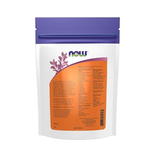 NOW Veg Capsules 00 Veg. Non-Gelatin 250s