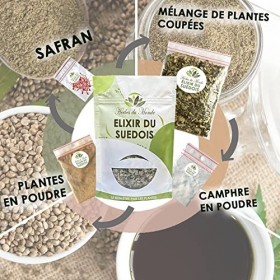 Élixir du Suédois - Mélange de plantes Liqueur du Suédois - Recette Authentique de Maria Treben avec thériaque simplifiée – P