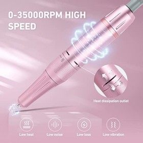 BOLASEN Ponceuse pour Ongles Professionnel, Rechargeable 35000 RPM Ponceuse Ongle pour Manucure, Portable Ponceuse à Ongles a