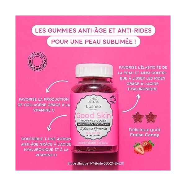 LASHILÉ BEAUTY - Compléments Alimentaires - Peau - Good Sun/Good Clean/Good Skin - Cure Peau - 3 X 60 Gummies…