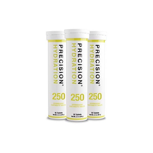 Precision Hydration Boisson électrolytique - Comprimés délectrolytes effervescents multi-fonctions 3 Tubes, 250mg/L - Vert 