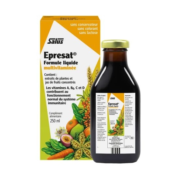 Salus Epresat Formule Liquide Multivitaminée Vitalité/Énergie/Renfort du Système Immunitaire, 250 ml