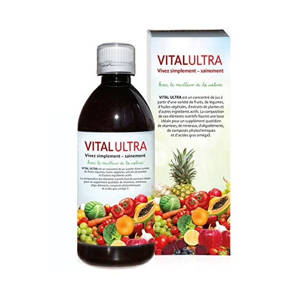 Vital Ultra, concentré de micronutriments avec des vitamines, des minéraux, des oligo-éléments, des substances végétales et d